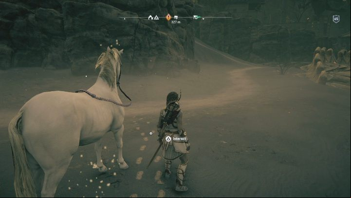 To start this task, you need to look at the traces of small feet located on the sand - AC Odyssey Fate of Atlantis: Lost and Found - Episode 2 - Torment of Hades - Assassins Creed Odyssey Guide