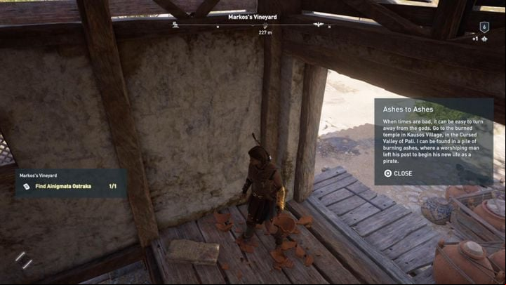 The location of the Ainigmata Ostraka: Marcos Vineyard - AC Odyssey: Ainigmata Ostraka in Kephallonia Islands - Ainigmata Ostraka - Assassins Creed Odyssey Guide