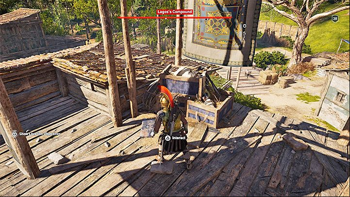 The location of the Enigmatic Ostraka: Lagoss Compound in the central part of Arcadia - AC Odyssey: Ainigmata Ostraka in Arcadia - Ainigmata Ostraka - Assassins Creed Odyssey Guide