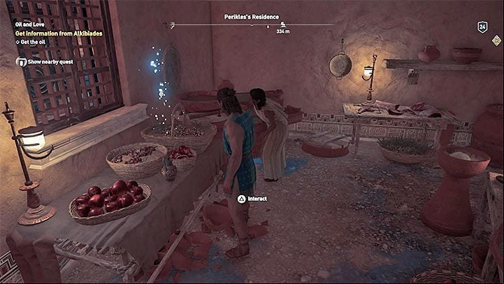 Check the room on the ground floor - AC Odyssey: Alkibiades - Romance - Romances - Assassins Creed Odyssey Guide